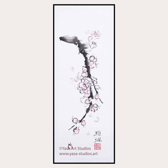 四君子図：オリジナル作品4点セット - 竹、梅、菊、蘭、墨絵 - Etsy 日本