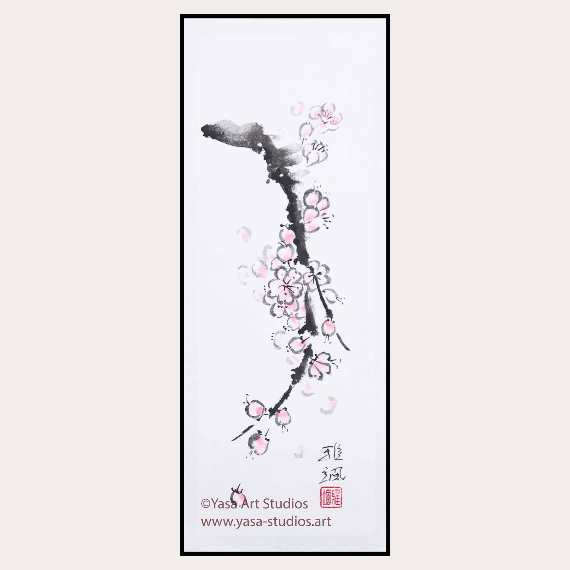 四君子図：オリジナル作品4点セット - 竹、梅、菊、蘭、墨絵 - Etsy 日本