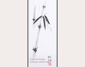 四君子図：オリジナル作品4点セット - 竹、梅、菊、蘭、墨絵 - Etsy 日本