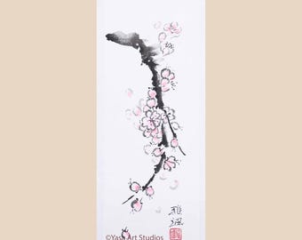 四君子図：オリジナル作品4点セット - 竹、梅、菊、蘭、墨絵 - Etsy 日本