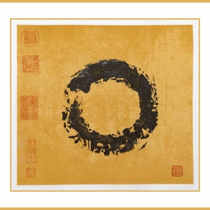 Enso painting framed for demonstration purposes.