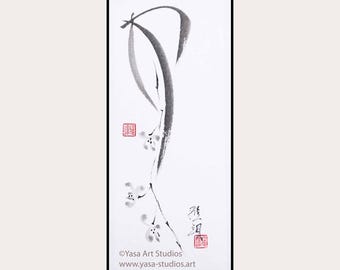 四君子図：オリジナル作品4点セット - 竹、梅、菊、蘭、墨絵 - Etsy 日本