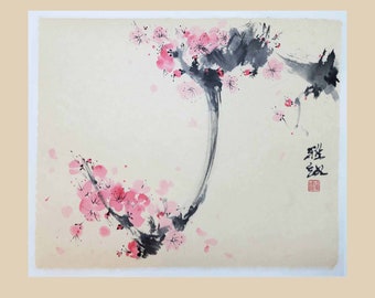 Cherry blossom branch. 55x46 cm | 21.6x18"