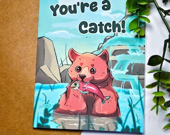 Whimsical Bear Greeting Card Illustration
