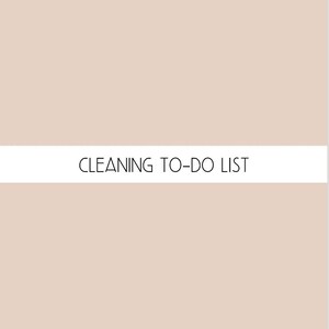 Cleaning To-Do List Templet