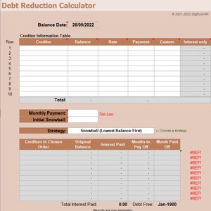 Debt Reduction Calculator
