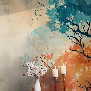 Flower Petals Wallpaper - Self Adhesive Peel & Stick Wall Mural - Blossom Sakura Pink Botanical BV123