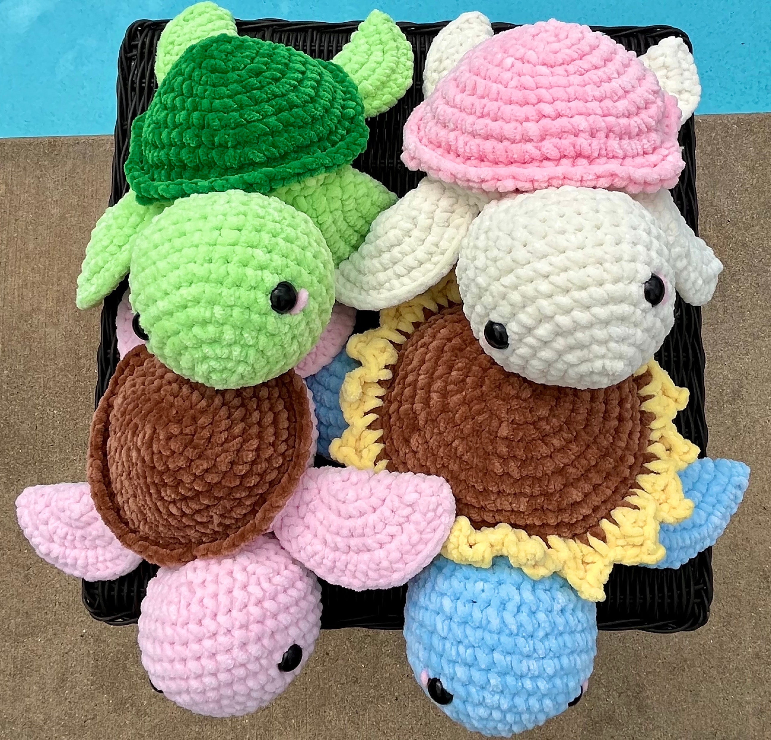 Crochet Plushie Turtles Regular and Sunflower Mini and - Etsy
