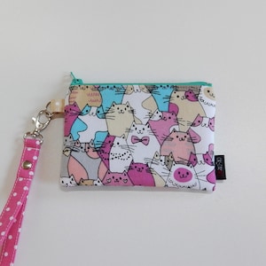 Porte-monnaie chat rose fait main – Cadeau unique pour les amoureux des chats