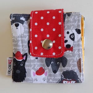 Handmade Dog Coin Purse – Cute Dog Print Wallet – Small Zip Pouch for Coins & Cards – Gift for Dog Lovers