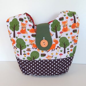 Woodland Fox Hobo Bag - Handgemachte Canvas Schultertasche für Naturliebhaber & Fans des Boho-Stils