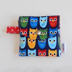 Porta-moedas de coruja | Bolsa de algodão com estampa de coruja | Mini carteira fofa e prática | Presente exclusivo para quem ama corujas