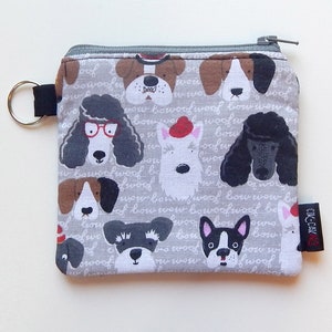 Hund Geldbörse | Niedliche schwarz-beige Reißverschluss-Tasche | Einzigartiges Accessoire Geschenk für Haustierliebhaber Handgefertigte Geldbörse