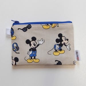 Monedero de Mickey Mouse, billetera vintage de Disney, estuche con cremallera hecho a mano, regalo para ella, tarjetero retro