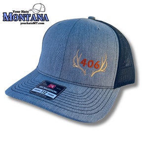 Custom Antler Area Code Embroidered Richardson 112 Trucker Hat Cap