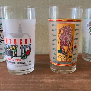 Vintage Official Kentucky Derby Drinking Glasses 1993-2000