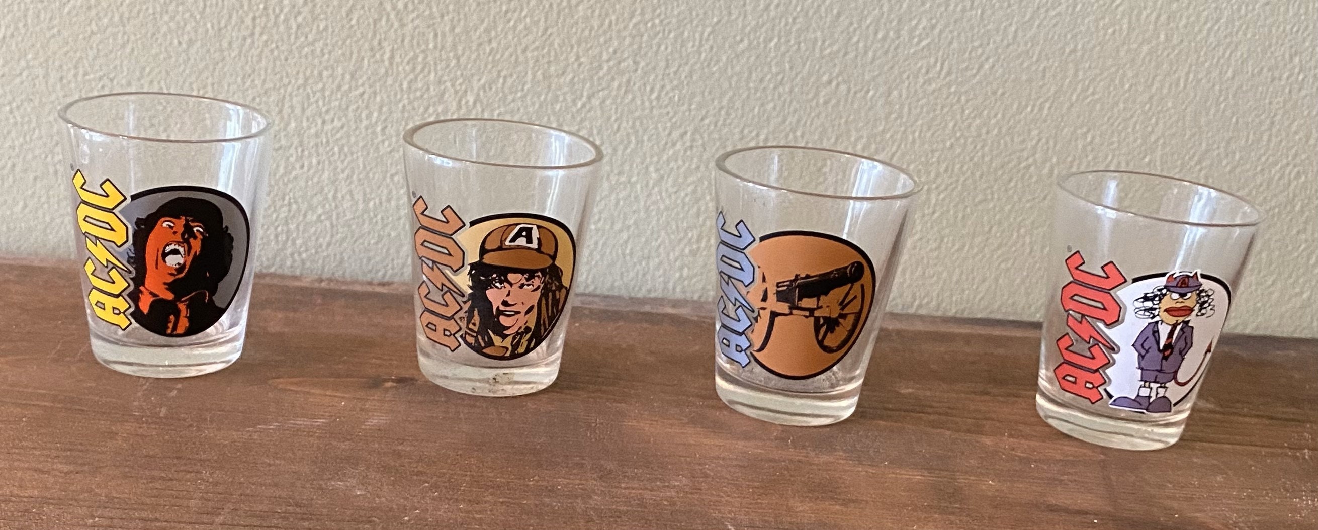 Rare AC/DC Shot Glasses Set of 4 Etsy