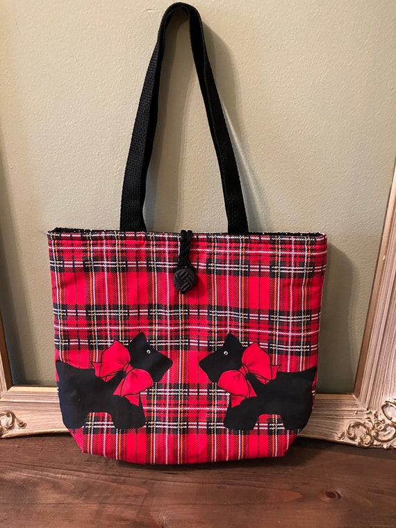 Vintage Red Plaid Scottie Dog Handbag