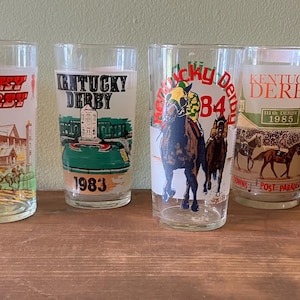 Vintage Official Kentucky Derby Drinking Glasses 1977-1987