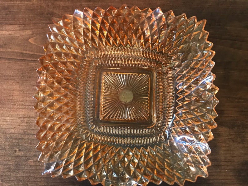 Vintage Orange Depression Glass Candy Dish Etsy