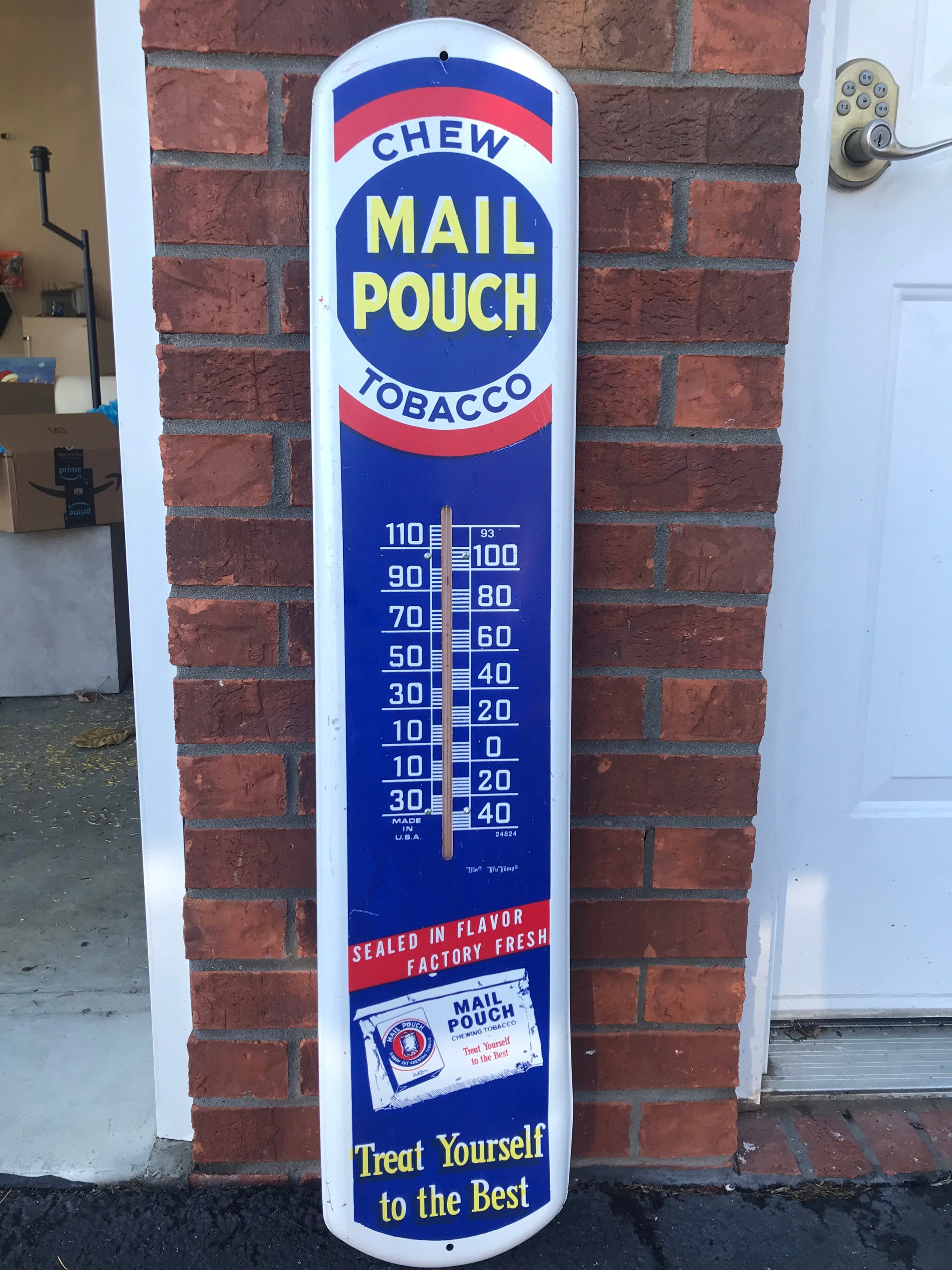 Vintage Mail Pouch Tobacco Advertising Thermometer Etsy