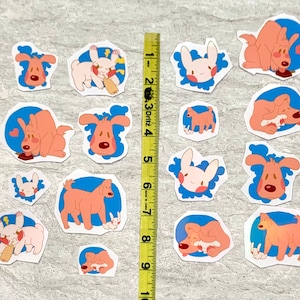 Dog and Rabbit 16countStickers!- Sam and max inspired stickers glossy/shiny for journaling