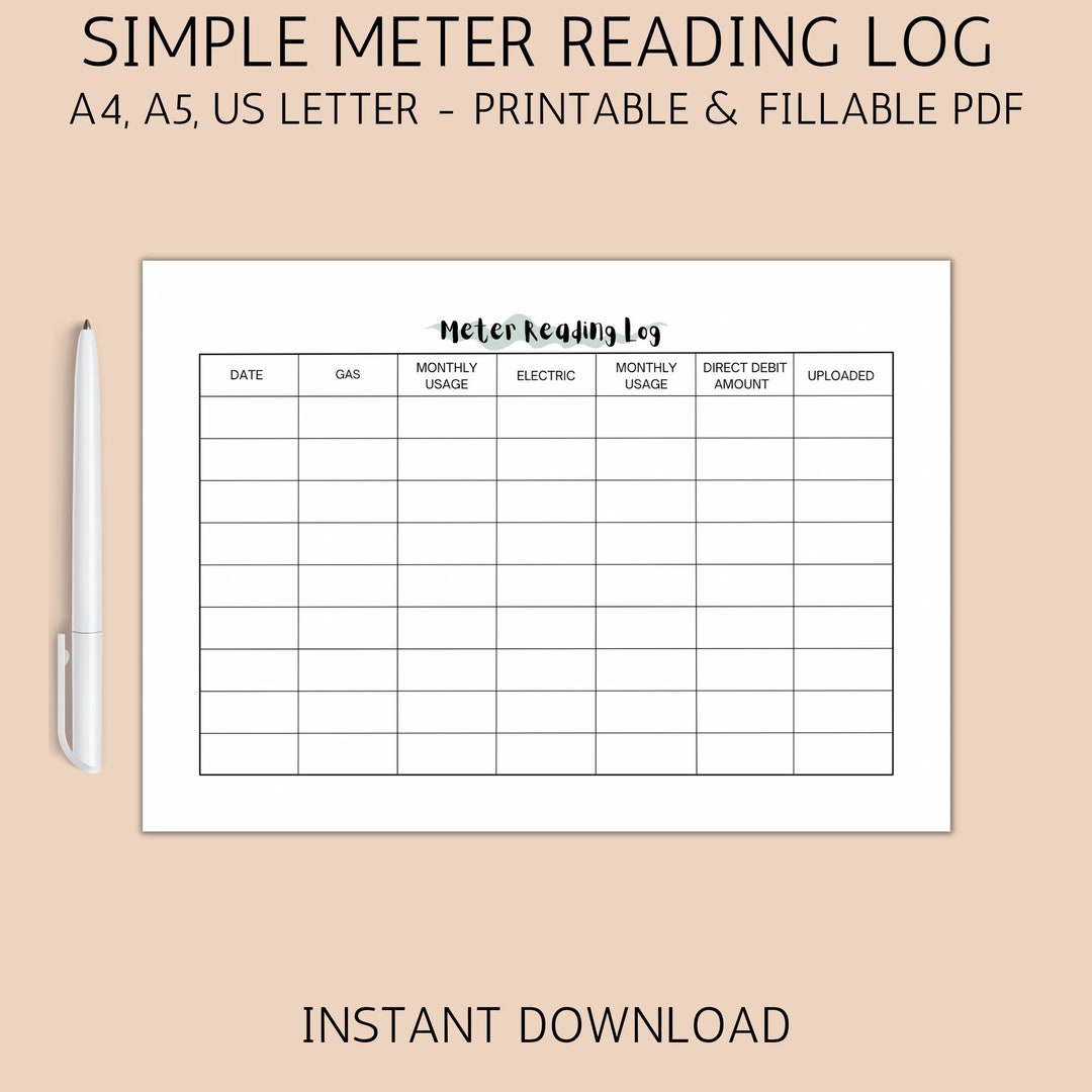 Energy Meter Reading Log, Track Your Power Consumption and Save Money