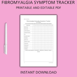 Fibromyalgia Symptom Tracker, Health Log, Pain Diary, Manage Fibromyalgia, Well-being Planner