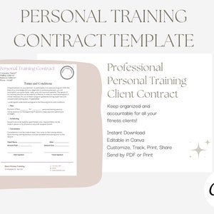 Personal Training Contract Agreement | Editable Fitness Coaching Template