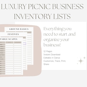 Luxury Picnic Inventory List / Editable