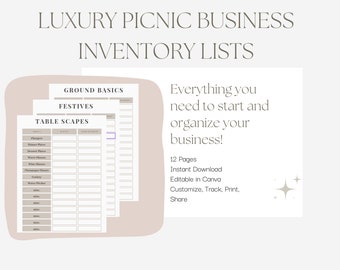Luxury Picnic Inventory List / Editable