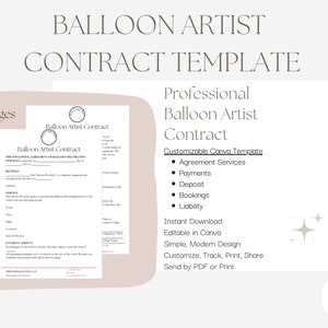 Balloon Artist Contract Template / Balloon Business Contract
