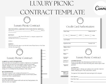 Luxury Picnic Contract Template Pack, w/ Invoice Template!