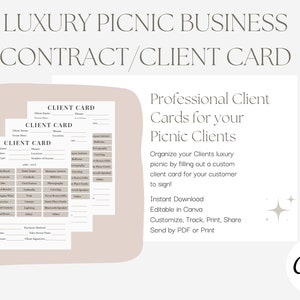Luxury Picnic Contract / Client Cards