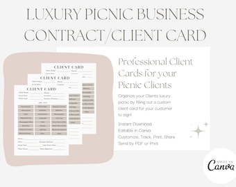 Luxury Picnic Contract / Client Cards