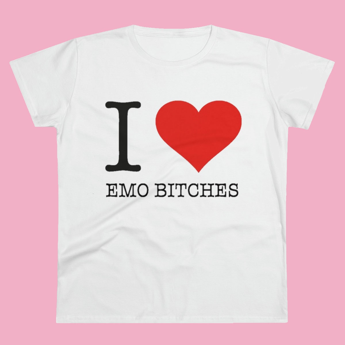  I Heart Emo Bitches Funny Quote Red Heart Emo Girl Style  Premium T-Shirt : Clothing, Shoes & Jewelry
