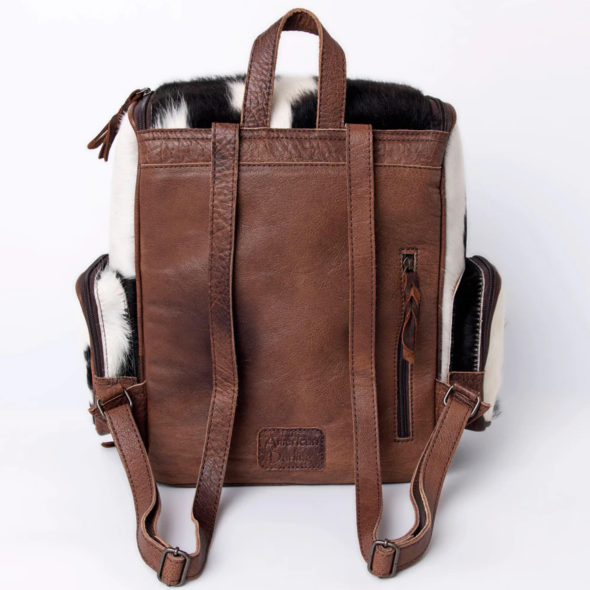 Tooled Cowhide Backpack, American Darling, Turquoise Stone 