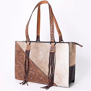Hair-on Cowhide Genuine Leather Purse, Tote Bag, Concealed Carry Purse
