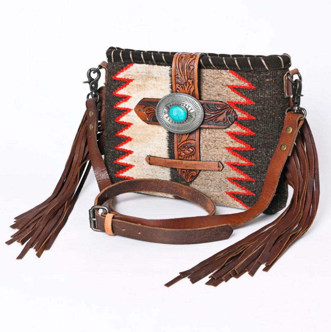 Western Purse, Saddle Blanket Purse, Shoulder Purse, Leather Crossbody