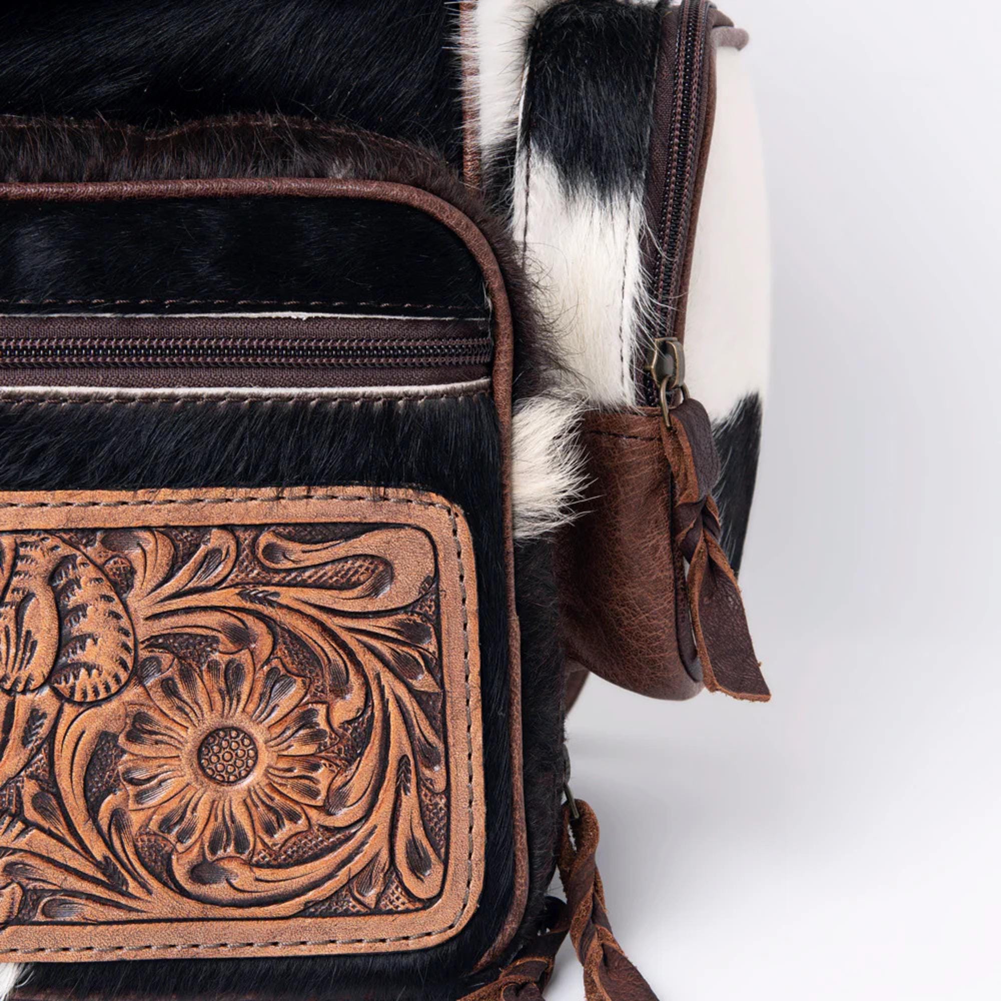 NWT AMERICAN DARLING Turquoise \'Howdy\' Hair-on Leather Backpack American Darling Bags in store now!!! These won main image 2