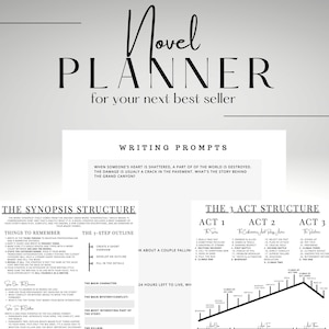 Novel Planner | Neurodivergent Friendly | Book Outline | Author Tools | Digital Print Book Planner For Writers