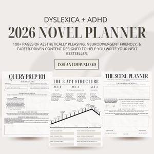Planer powieści | Przyjazny dla osób neuroatypowych | Konspekt książki | Narzędzia dla autorów | Cyfrowy planer książek dla pisarzy zdjęcie 1