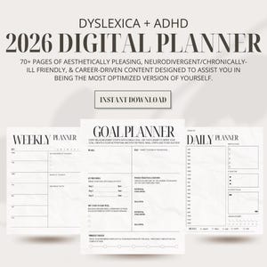 2026 Neurodivergent Business Planner | ADHD + Dyslexia Friendly | Digital + Printable Life Organizer for Women | Hyperlinked GoodNotes PDF