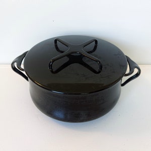 Black Dansk Kobenstyle stock pot - Enamelware - Made in France