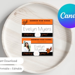 EDITABLE Class Reunion Name Tag Template | Instant Printable Download | College, High School | Any Year, Any Color
