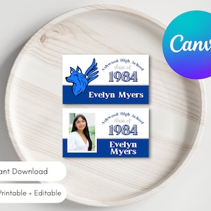 EDITABLE Class Reunion Name Tag Template | Instant Printable Download | College, High School | Any Year, Any Color