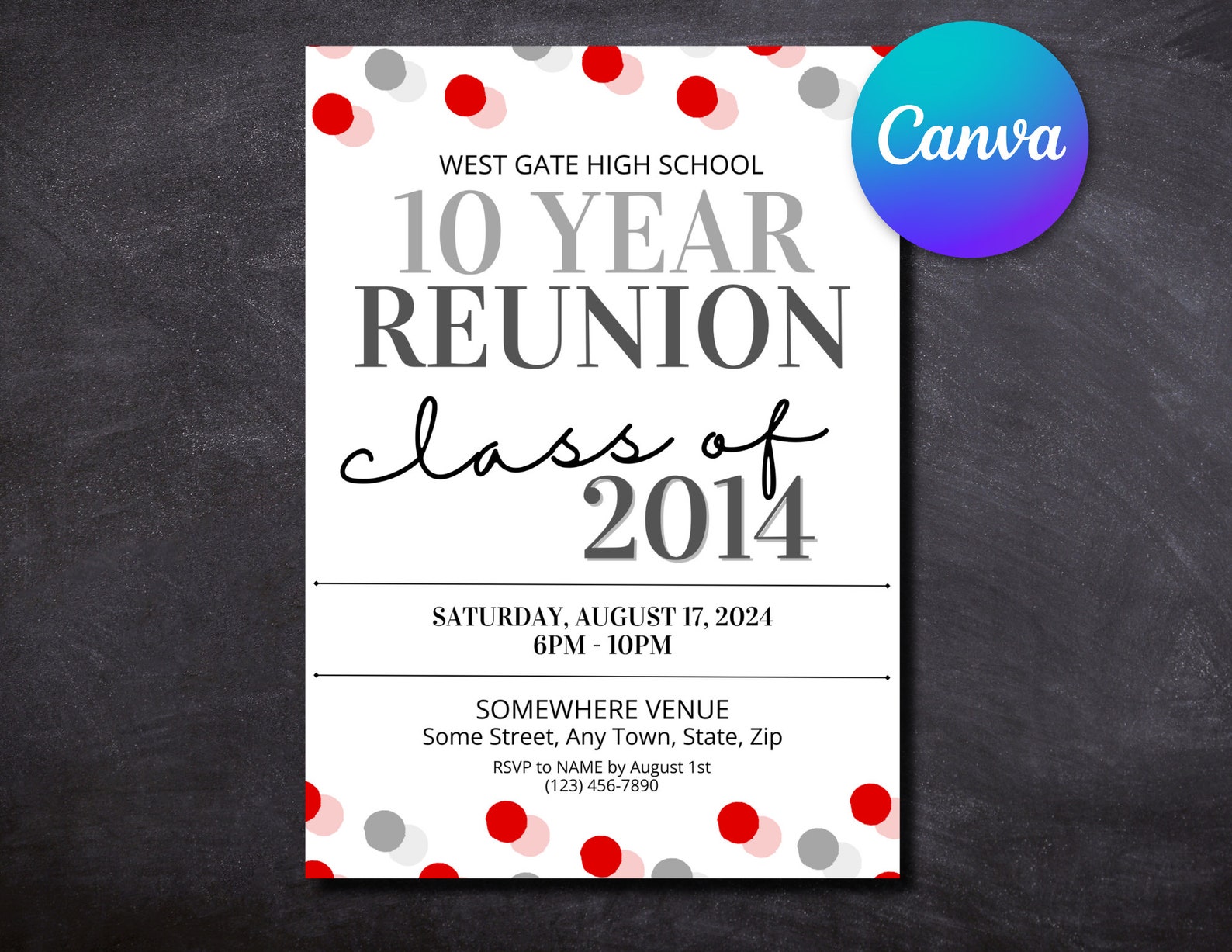 EDITABLE Class Reunion Invitation | Instant Printable Download ...