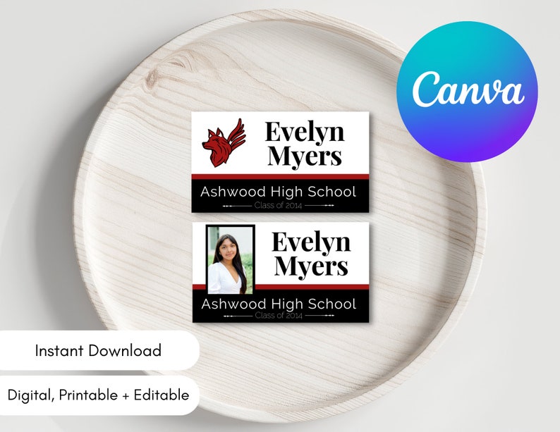 EDITABLE Class Reunion Name Tag Template Instant Printable Download