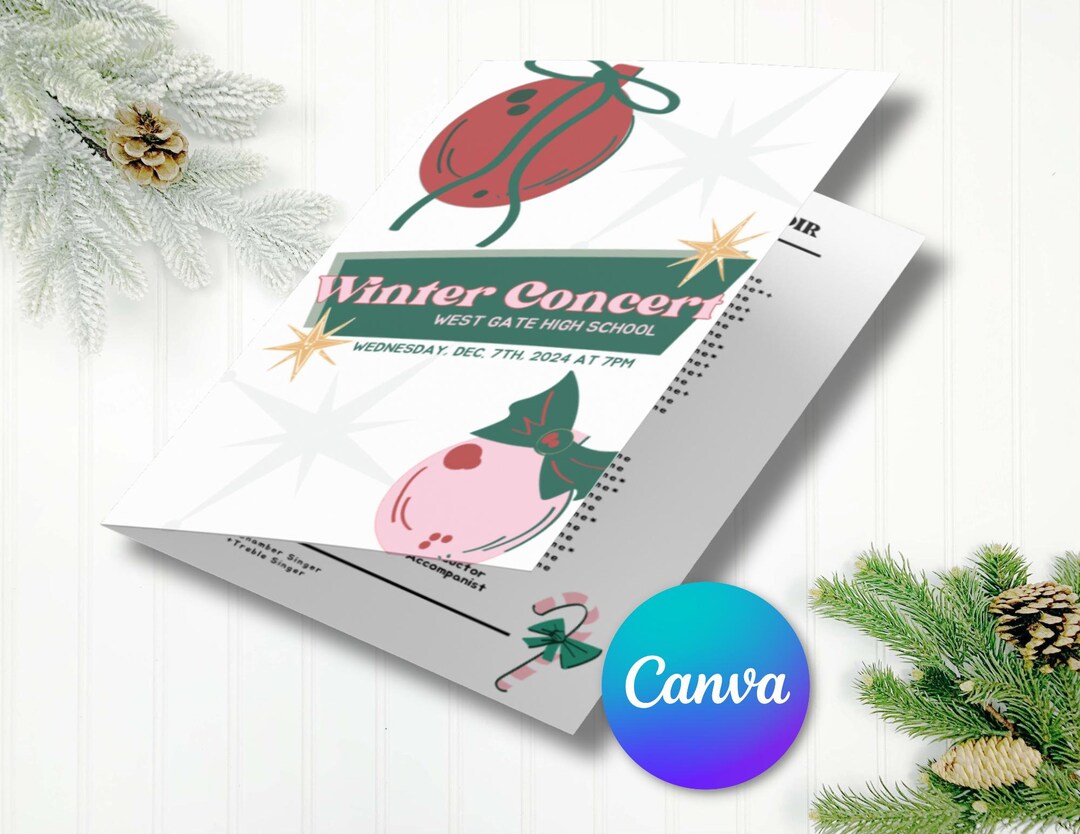 EDITABLE Concert Program Template | Instant Printable Download | Music ...