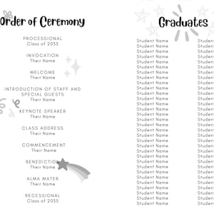 EDITABLE Graduation Program Template | Pre-k Graduation | Kindergarten ...